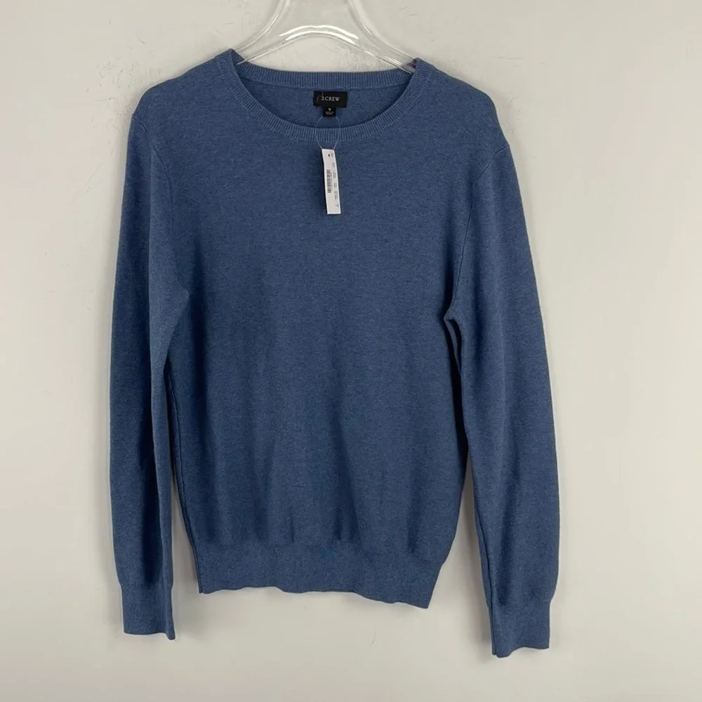 J.Crew Mens‎ Cotton Crewneck Sweater Blue H6060 Small NWT